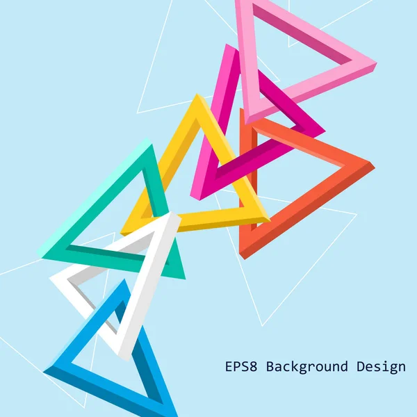 Abstrakt bakgrund med färgglada korsande trianglar. Platt Design. — Stock vektor