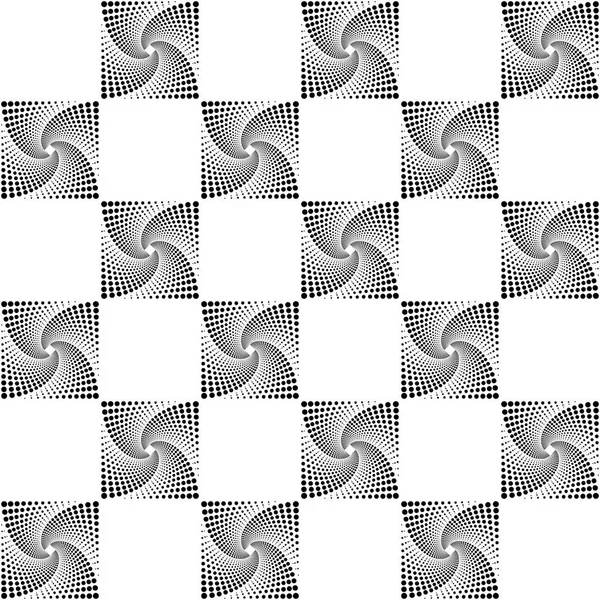 Modèle de damier sans couture de points monochromes en spirale . — Image vectorielle