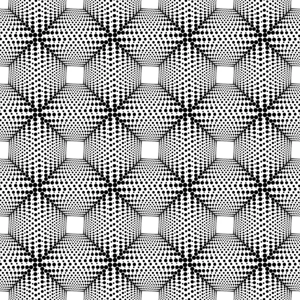 Geometriska sömlösa mönster av svartvita prickar. — Stock vektor