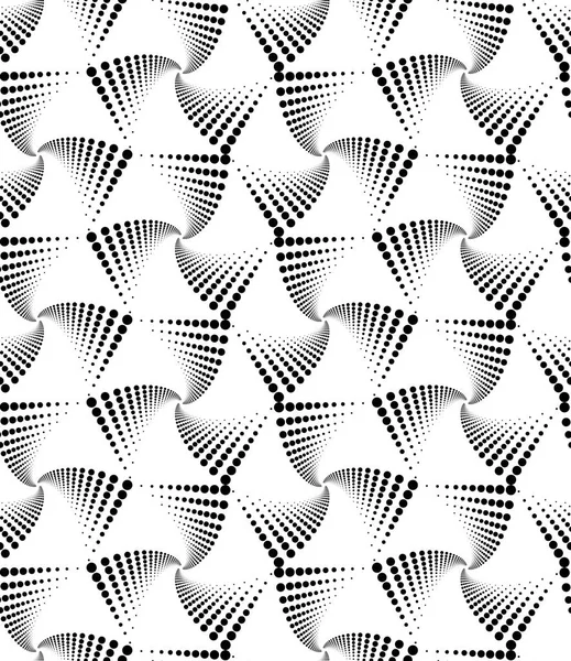 Geometric Seamless Pattern of Monochrome Dots. Hexagonal Grid. — Stock Vector