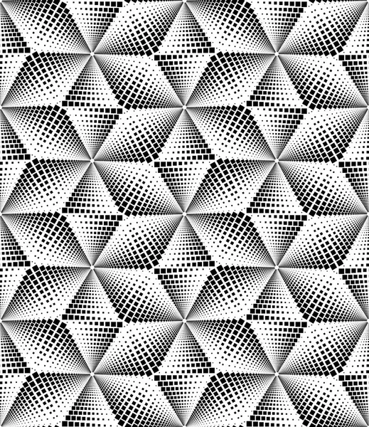 Geometriai Seamless Pattern a monokróm tér pontok. Hatszögű rács. — Stock Vector