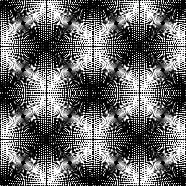 Monochromatický náměstí bodový vzorek geometrické bezešvé Op Art. — Stockový vektor