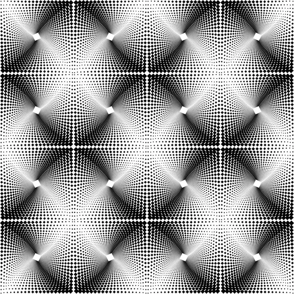 Geométrico sin costura Op Art patrón de puntos cuadrados monocromáticos . — Archivo Imágenes Vectoriales