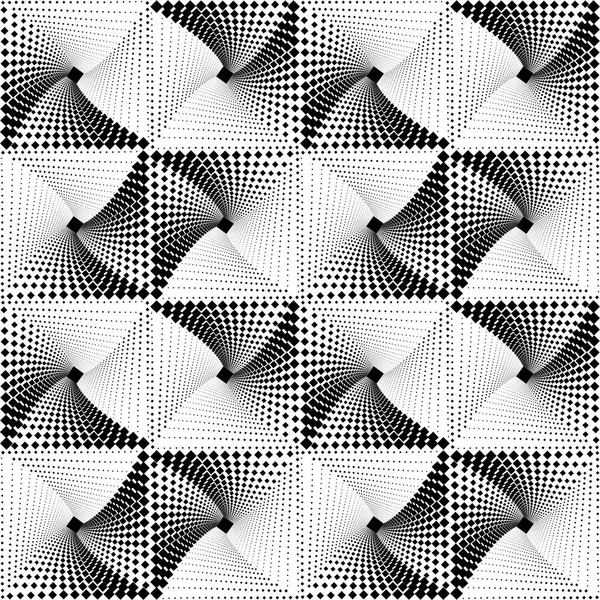 Geometriai zökkenőmentes Op Art minta a monokróm tér pontokat. — Stock Vector