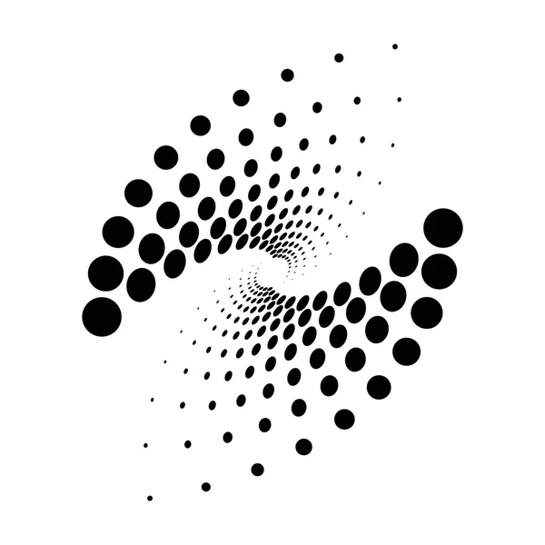 Oval Logo tasarımı. Sarmal tek renkli noktalar vektör çizim.