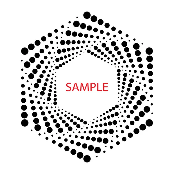 Diseño de marco hexagonal. Ilustración vectorial de puntos monocromáticos . — Vector de stock