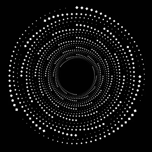 Geometric Dotted Circle Design in Monochrome. — Stock Vector