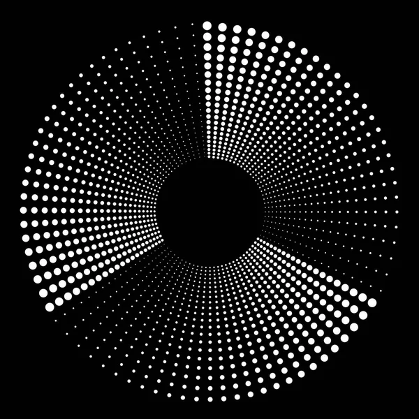 Geometriska streckad cirkel Design i svartvitt. — Stock vektor