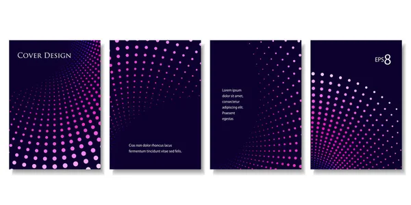 Reihe von geometrischen Hintergründen in violetten Tönen. — Stockvektor