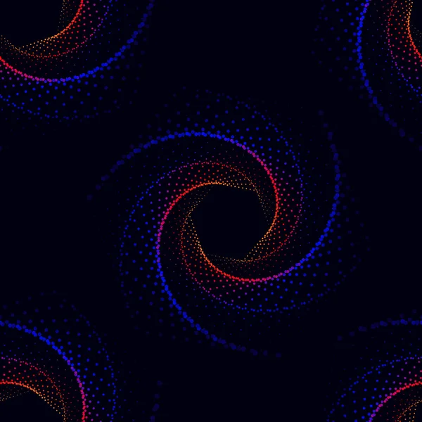 Geometrisches nahtloses Muster von Spiralpunkten. — Stockvektor