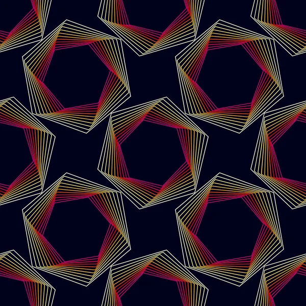 Geometrisches nahtloses Muster linearer Sechsecke. — Stockvektor