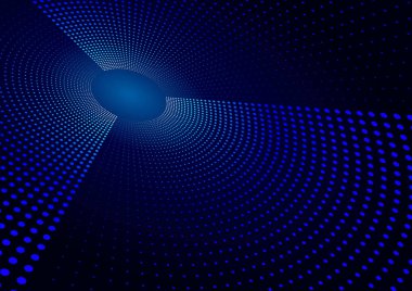 Soyut Merhaba Tech mavi arka plan, Radyal yarı ton noktaları. 