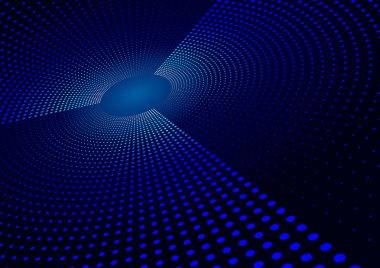 Soyut Merhaba Tech mavi arka plan, Radyal yarı ton noktaları.