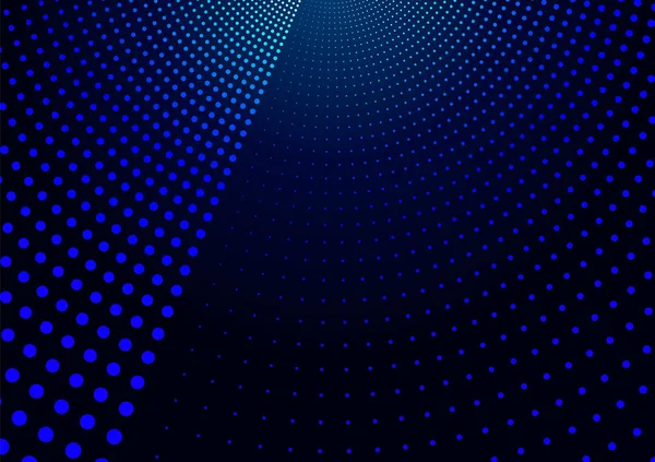 Abstracte Hi Tech blauwe achtergrond van radiale halftoonstippen. — Stockvector