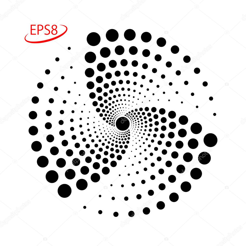 Vector Illustration of Spiral Monochrome Dots. Easy to Change the Colors. EPS 8.