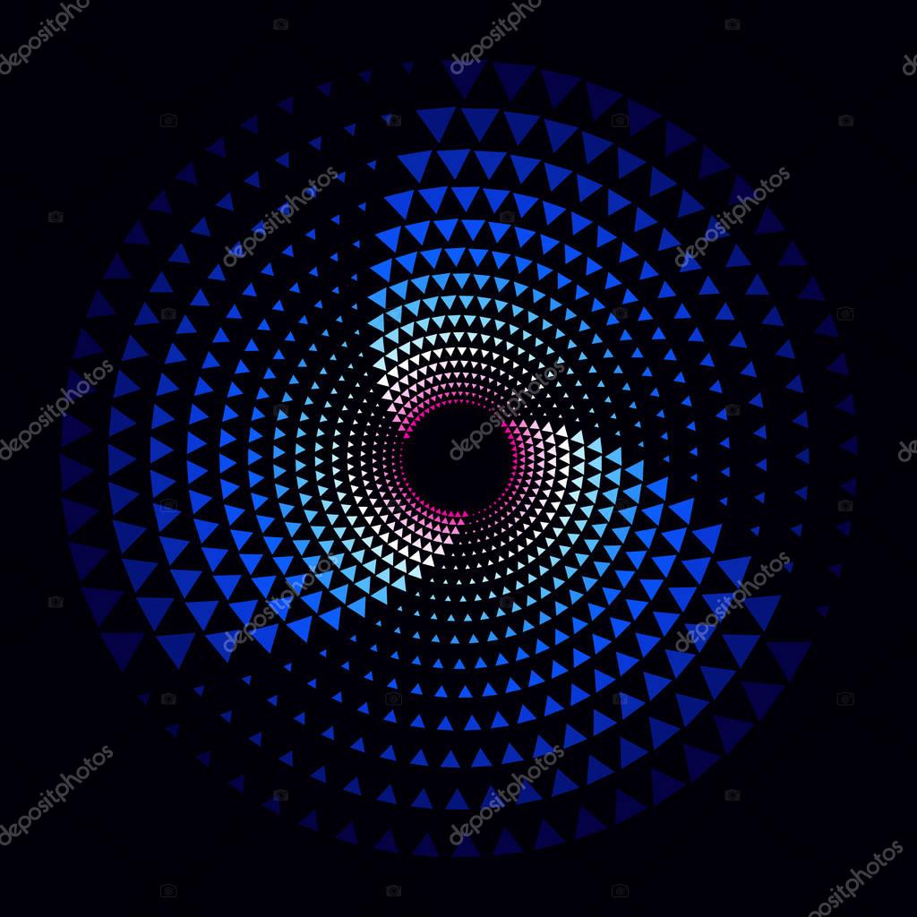 Vector Illustration of Spiral Colorful Triangles. Easy to Change the Colors. EPS 8.
