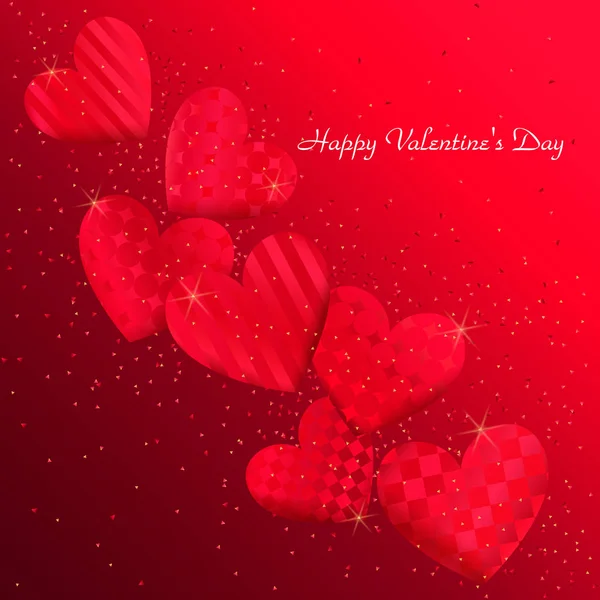 Plovoucí Červená Vzorovaná Srdce Pro Šťastného Valentýna Oslavu Eps Vektor — Stockový vektor