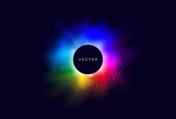 Résumé Cadre Futuristic Glow Effect Eclipse Vectorielle Avec Explosion Supernova — Image vectorielle