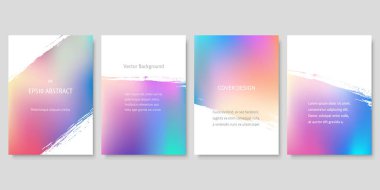 Fırça Darbeleri ile Renkli Gradyan Özgeçmişi. Vektör Kapağı Tasarım Şablonları.