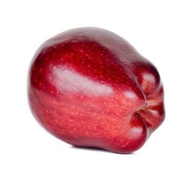 Beyaz arkaplanda kırmızı elma izole edilmiş.