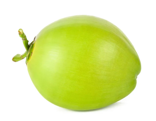 Зелений кокос ізольований на білому тлі — стокове фото