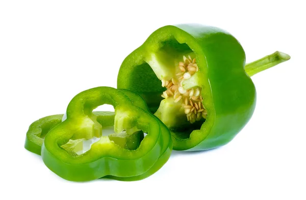 Peper verde isolado no fundo branco — Fotografia de Stock
