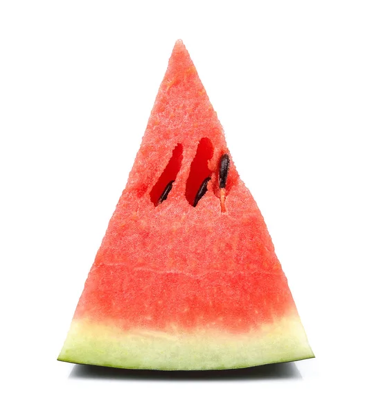 Snijd de watermeloen geïsoleerd op de witte achtergrond — Stockfoto