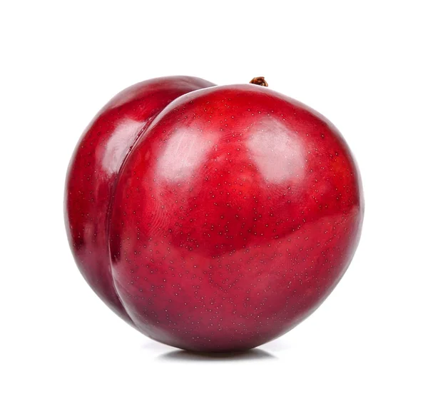 Red plum isolated on the white background — Stock Photo, Image