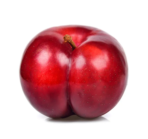 Red plum isolated on the white background — Stock Photo, Image