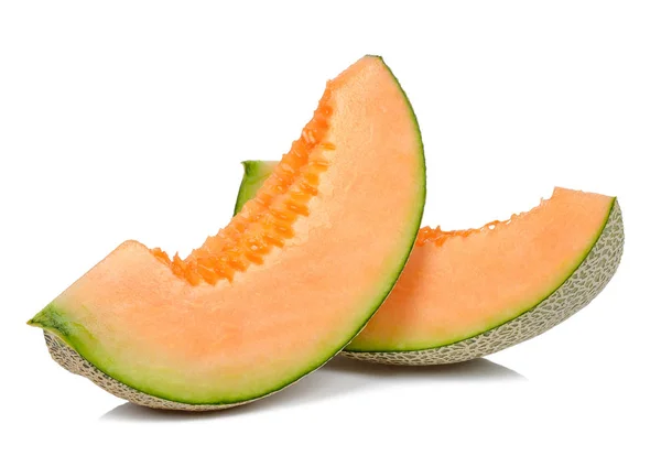 Scheibe Melone isoliert auf weißem Hintergrund — Stockfoto