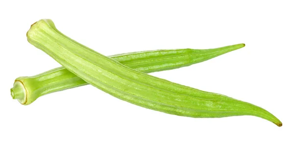 Junge Okra isoliert auf weißem Hintergrund — Stockfoto