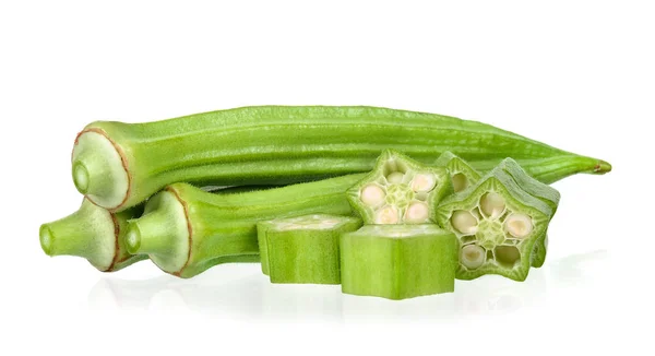 Okra joven aislado en el fondo blanco —  Fotos de Stock