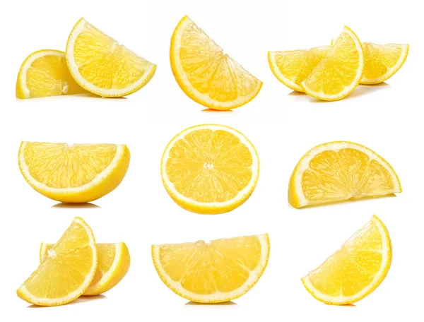 Set of Slice Lemon isolated on white background — Stock Photo, Image