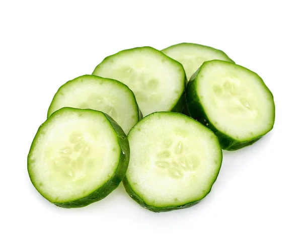 Slice cucumber isolated on the white background — Stock Photo, Image