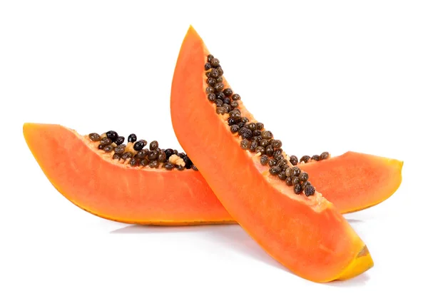 Slice of papaya isolated on white background — Stock Photo, Image