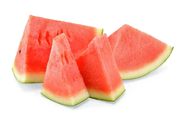 Scheibe Wassermelone isoliert auf dem weißen Hintergrund — Stockfoto