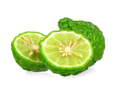 Beyaz arka plan üzerinde izole bergamot friut