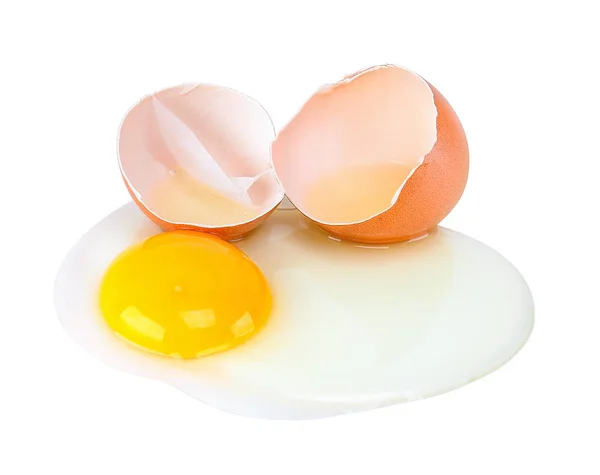 Rauw ei geïsoleerd men de witte achtergrond — Stockfoto