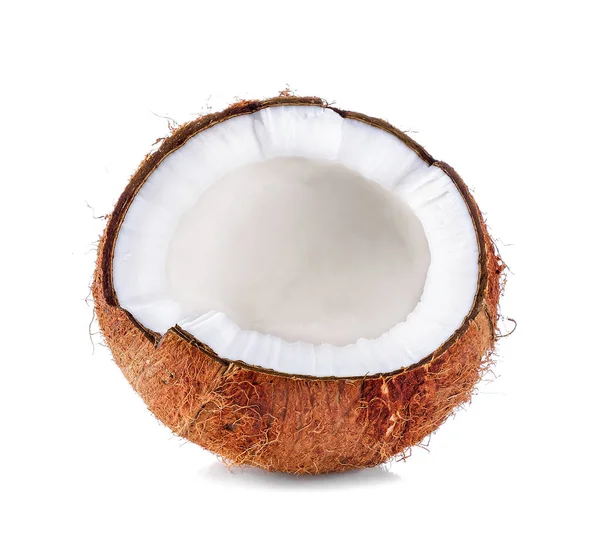 Fruto de coco aislado sobre el fondo blanco — Foto de Stock