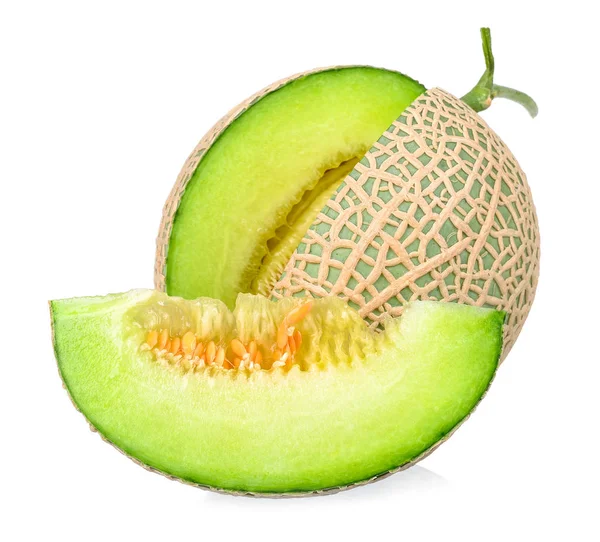 Melonenfrucht isoliert auf weißem Hintergrund — Stockfoto