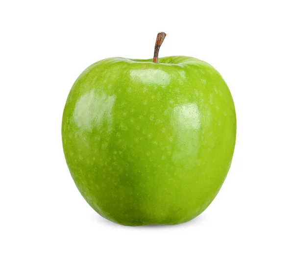 绿色的苹果在白色的剪枝路径上被隔离 — 图库照片