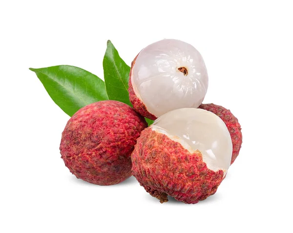 Lychee aislado en el camino de recorte blanco — Foto de Stock