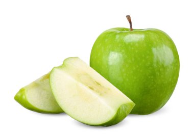 Yeşil elma beyaz kırpma yolunda izole edildi