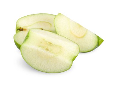 Yeşil elma beyaz kırpma yolunda izole edildi