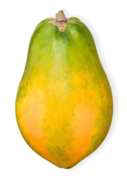 Mogen papaya isolerad på vita urklippsbana — Stockfoto