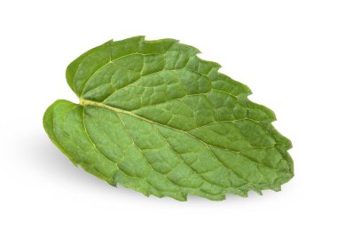 Nane şekeri beyazda izole edilmiş, nane kırpma yolu odaklanmış.