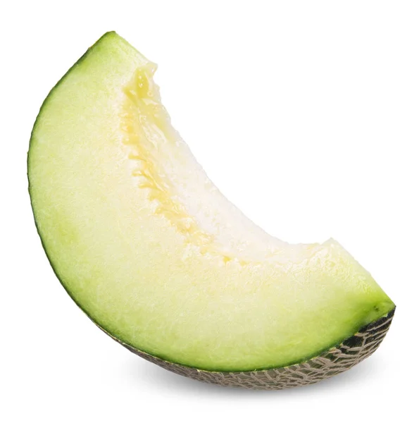 Plasterki Melona Izolowane Białym Melon Ścieżki Obcinania Wszystkie Ostrości — Zdjęcie stockowe
