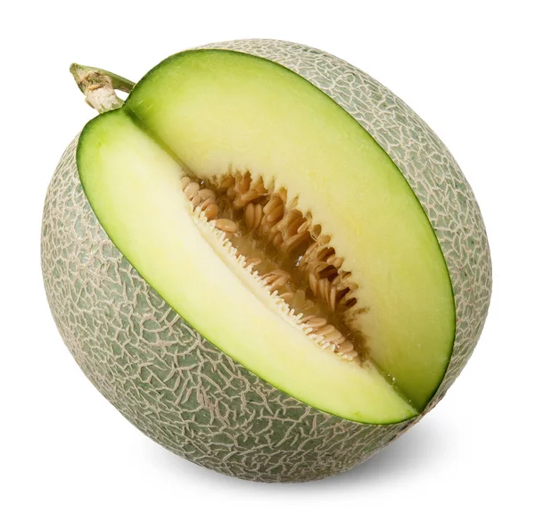 Melon Isolerad Vit Melon Klippning Väg Alla Fokus — Stockfoto