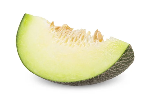 Slice Melon Isolated White Melon Clipping Path All Focus — Stock Photo, Image