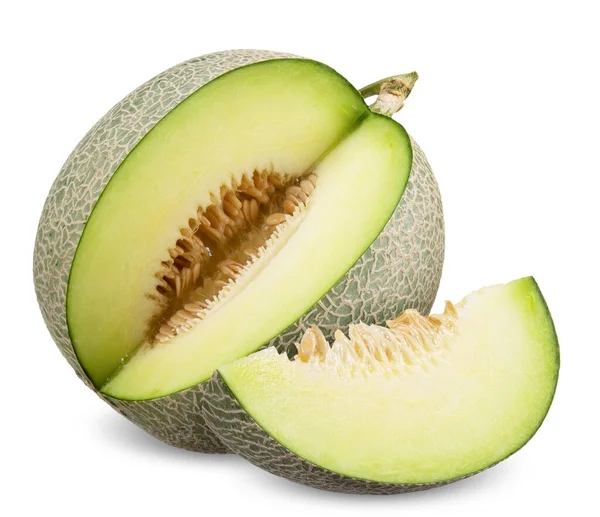 Melon Isolerad Vit Melon Klippning Väg Alla Fokus — Stockfoto